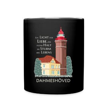 Dahme, Handzeichnung alter Leuchtturm, Dahmeshöved - Tasse einfarbig - Schwarz - Vorne