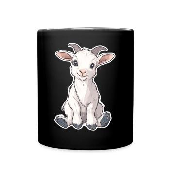 Chèvre - Mug uni - noir - Devant