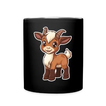 Chèvre - Mug uni - noir - Devant
