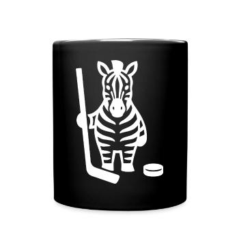 Minimalistisches Zebra Eishockey Silhouette Design - Tasse einfarbig - Schwarz - Vorne