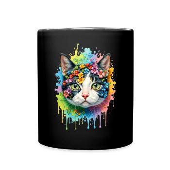 Colorful Cat - Full Colour Mug - black - Front