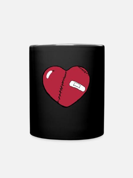 Herz - Tasse einfarbig - Schwarz
