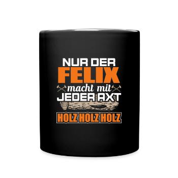 FELIX - Holz - Tasse einfarbig - Schwarz - Vorne