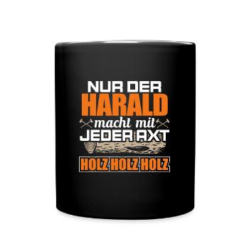 HARALD - Holz - Tasse einfarbig - Schwarz - Vorne