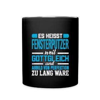 FENSTERPUTZER - Perfekt - Tasse einfarbig - Schwarz - Vorne