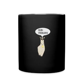 No Problama Lama Llama Cooles Tier Geschenk Shirt - Tasse einfarbig - Schwarz - Vorne