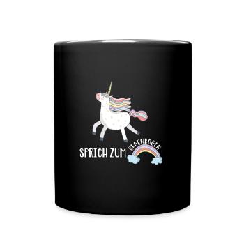 Sprich Regenbogen Einhorn Comic Unicorn Cool Shirt - Tasse einfarbig - Schwarz - Vorne