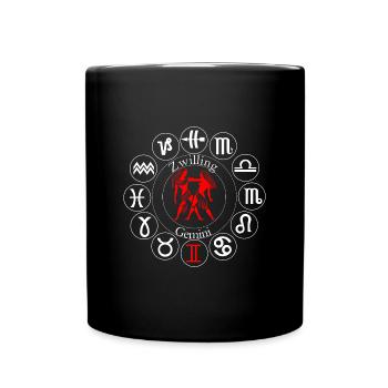 Zodiac Gemini - Full Colour Mug - black - Front
