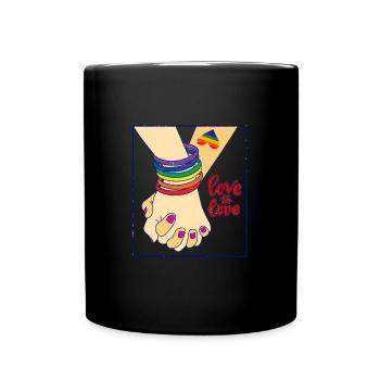 schwul lesbisch LGBTQIA+ - Tasse einfarbig - Schwarz - Vorne
