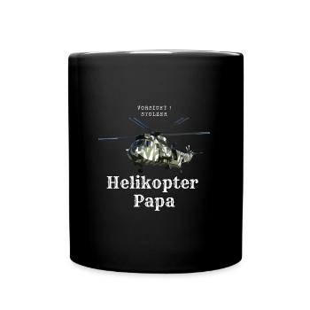 Stolzer Helikopterpapa - Tasse einfarbig - Schwarz - Vorne