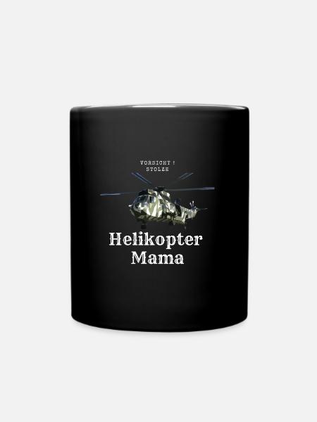 Stolze Helikoptermama - Tasse einfarbig - Schwarz