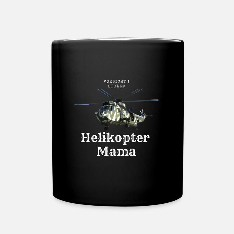 Stolze Helikoptermama - Tasse einfarbig - Schwarz