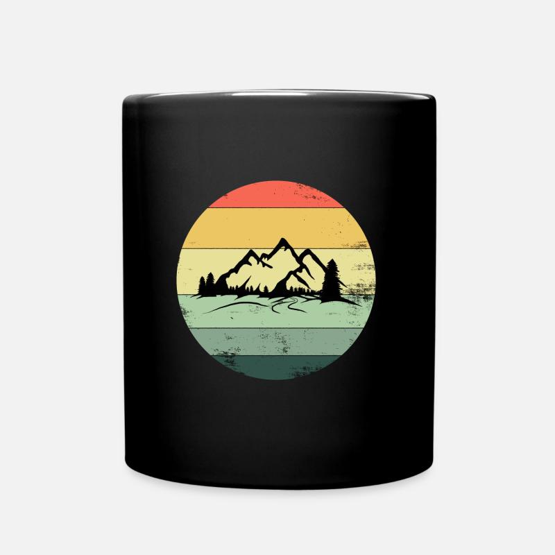 Vintage Mountains Berge Wandern Landschaft - Tasse einfarbig - Schwarz