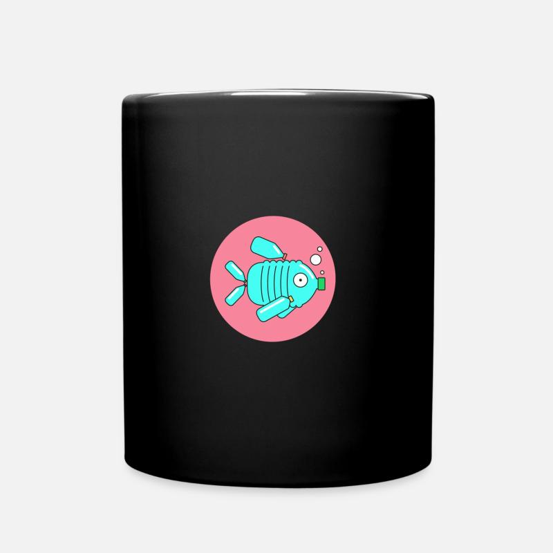 Fish Ocean Plastic - Full Colour Mug - black
