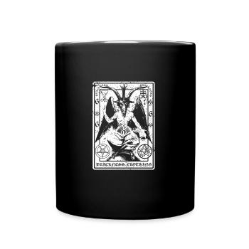 Baphomet Shirt | Satan Lucifer 666 Pentagram Evil - Full Colour Mug - black - Front