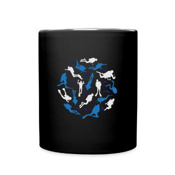 Plongeurs plonger Diver diving - Mug uni - noir - Devant