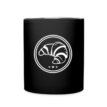 symbole de nourriture icône croissant - Mug uni - noir - Devant
