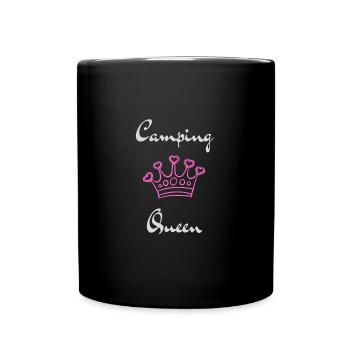 Camping Queen Version 2 (weißer Druck) - Tasse einfarbig - Schwarz - Vorne