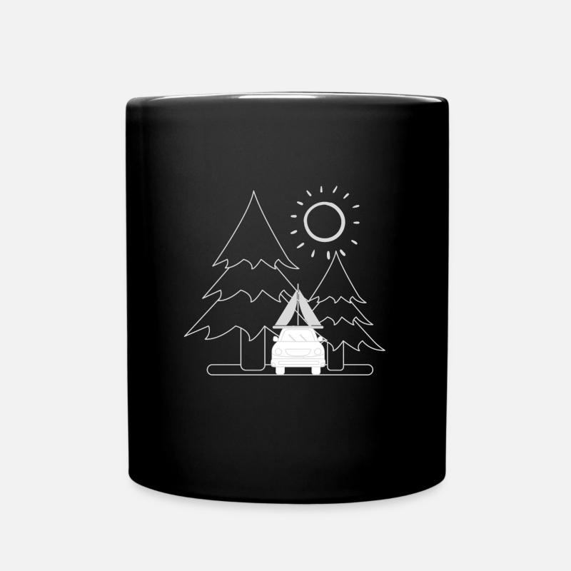 Dachzelt Motiv - weiß - Tasse einfarbig - Schwarz