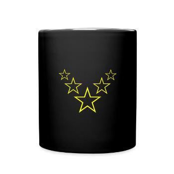 Sterne gelb Geschenkidee Geschenk Idee - Tasse einfarbig - Schwarz - Vorne
