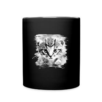 Baby Katze wsbw - Tasse einfarbig - Schwarz - Vorne