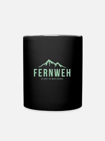 Fernweh - Tasse einfarbig - Schwarz