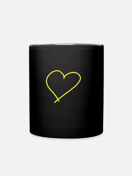 idée de cadeau de coeur jaune idée cadeau idée - Mug uni - noir