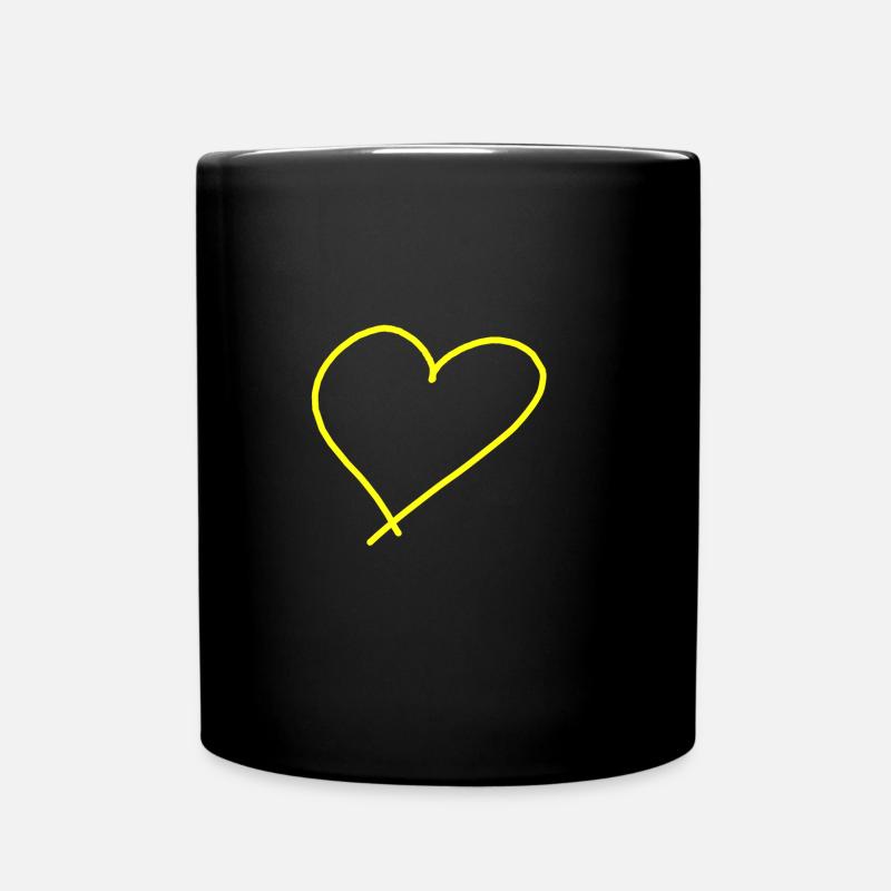 idée de cadeau de coeur jaune idée cadeau idée - Mug uni - noir