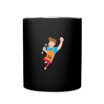 Grillmeister hero bbq gift idea - Full Colour Mug - black - Front