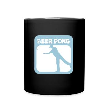 logo beer pong player - Full Colour Mug - black - Front