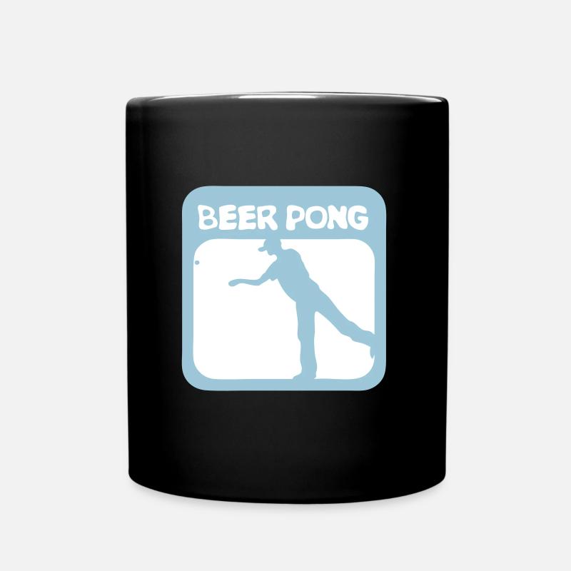 Logo Bier Pong Spieler - Tasse einfarbig - Schwarz