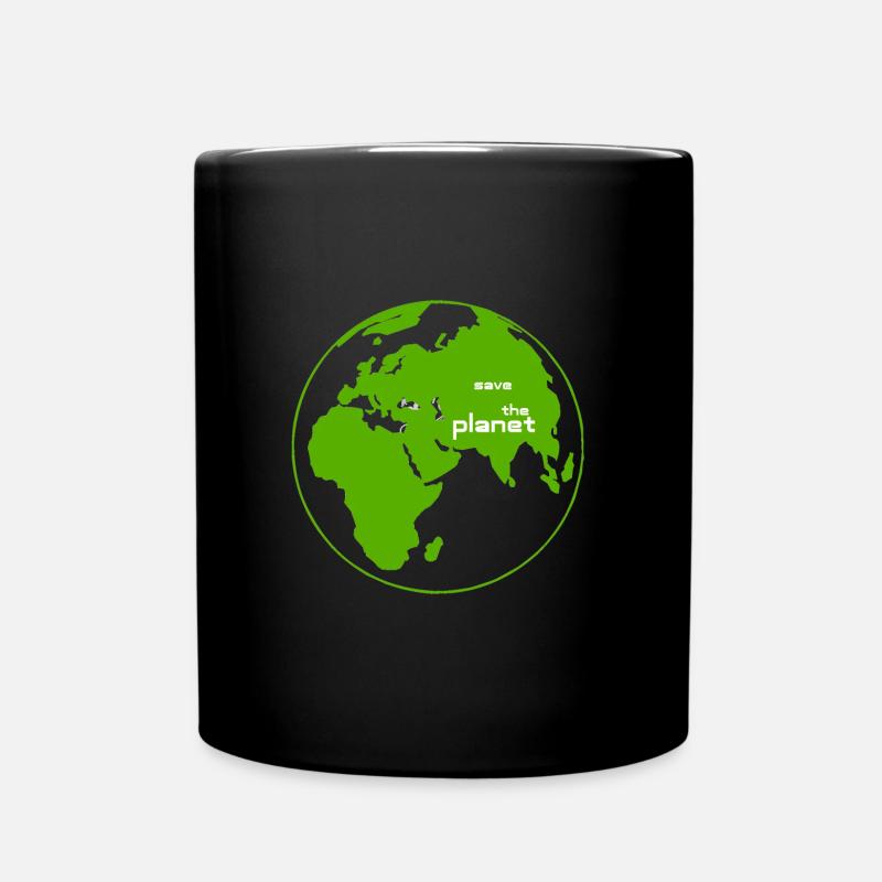 save the planet - Full Colour Mug - black