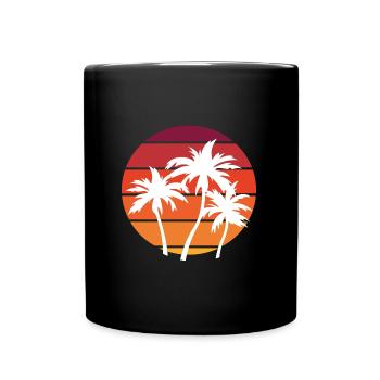 Strand Beach Summer Feeling Ferien Urlaub Reise - Tasse einfarbig - Schwarz - Vorne