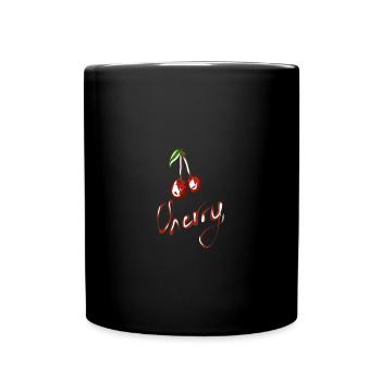 Kirsche / Cherry Design for T-Shirts, Hoodies etc. - Tasse einfarbig - Schwarz - Vorne