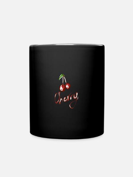 Cherry / Cherry Design for T-Shirts, Hoodies etc. - Full Colour Mug - black