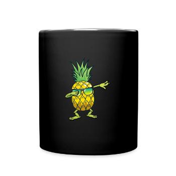 summer pineapple dab gift idea - Full Colour Mug - black - Front