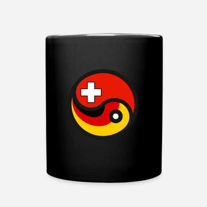 Yin & Yang - Deutschland & Schweiz - Tasse einfarbig - Schwarz