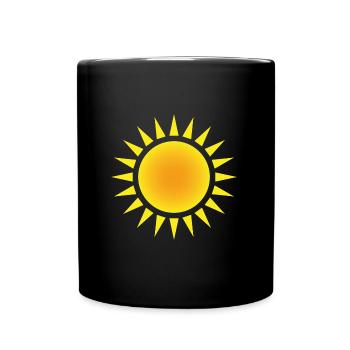 Sonne - Tasse einfarbig - Schwarz - Vorne