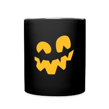 Crazy pumpkin face - Full Colour Mug - black - Front