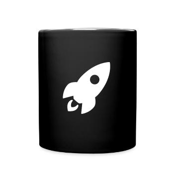 Rocket in White Gift - Full Colour Mug - black - Front