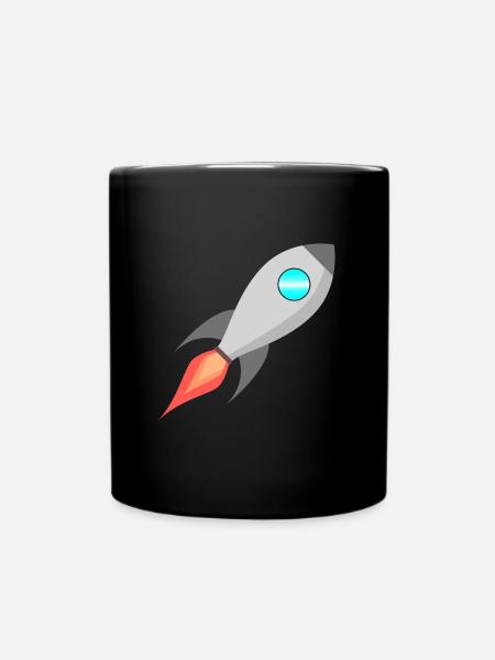 Rakete Rocket space Raumfahrt - Tasse einfarbig - Schwarz