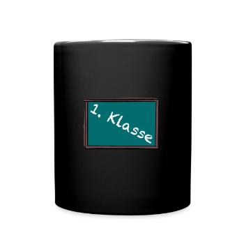 1. Klasse Tafel - Tasse einfarbig - Schwarz - Vorne
