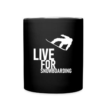 LIVE FOR SNOWBOARDING! - WHITE - Full Colour Mug - black - Front