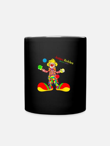 Karneval lustiges Kerlchen Clown Kostüm Herren - Tasse einfarbig - Schwarz