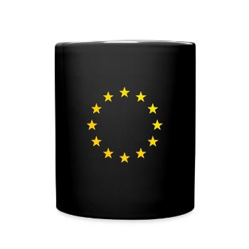 Europa Fahne - Tasse einfarbig - Schwarz - Vorne