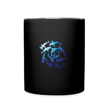 Sharks everywhere - Tasse einfarbig - Schwarz - Vorne