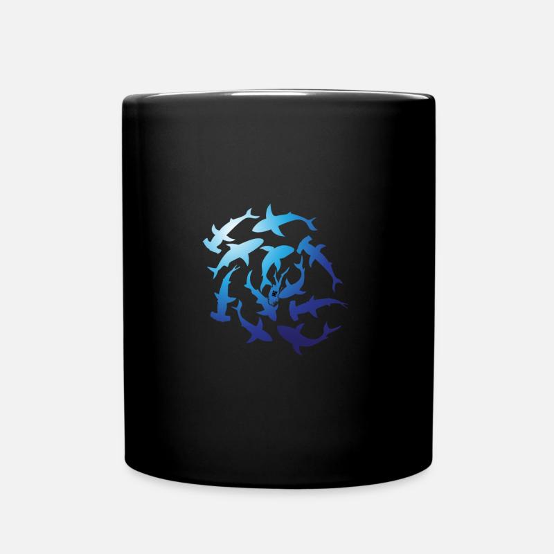 Sharks everywhere - Full Colour Mug - black