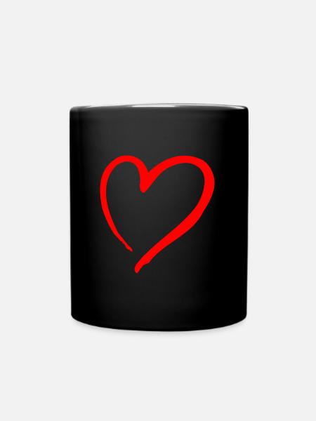 Coeur coeur rouge - Mug uni - noir