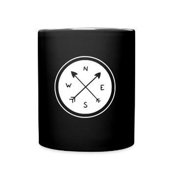Compass in circle - Full Colour Mug - black - Front