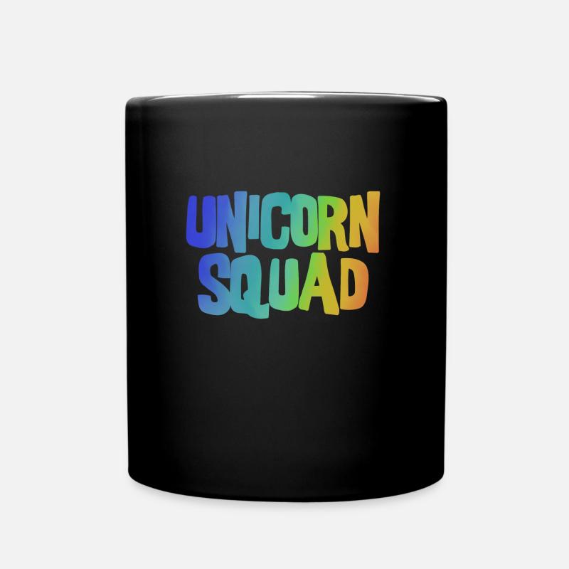Unicorn Squad Rainbow - Full Colour Mug - black
